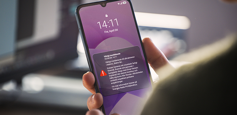 SE-Alert, viktigt meddelande direkt i mobilen