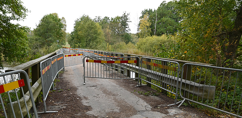 Bron på Kaolinvägen är avstängdll Åsen äv avstängd