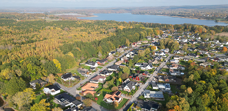 Drönarbild som visar Bromölla tätort