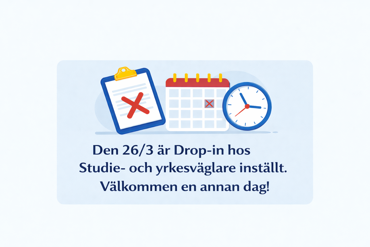 Drop-in hos SYV inställt 26/3